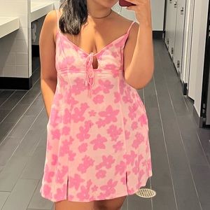 Pink floral summer dress
